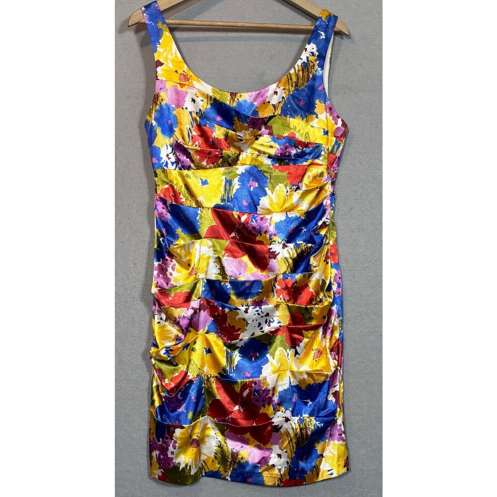 Bisou Bisou Dress 12 Abstract Print Sleeveless Vibrant Artsy Y2K Bold Statement